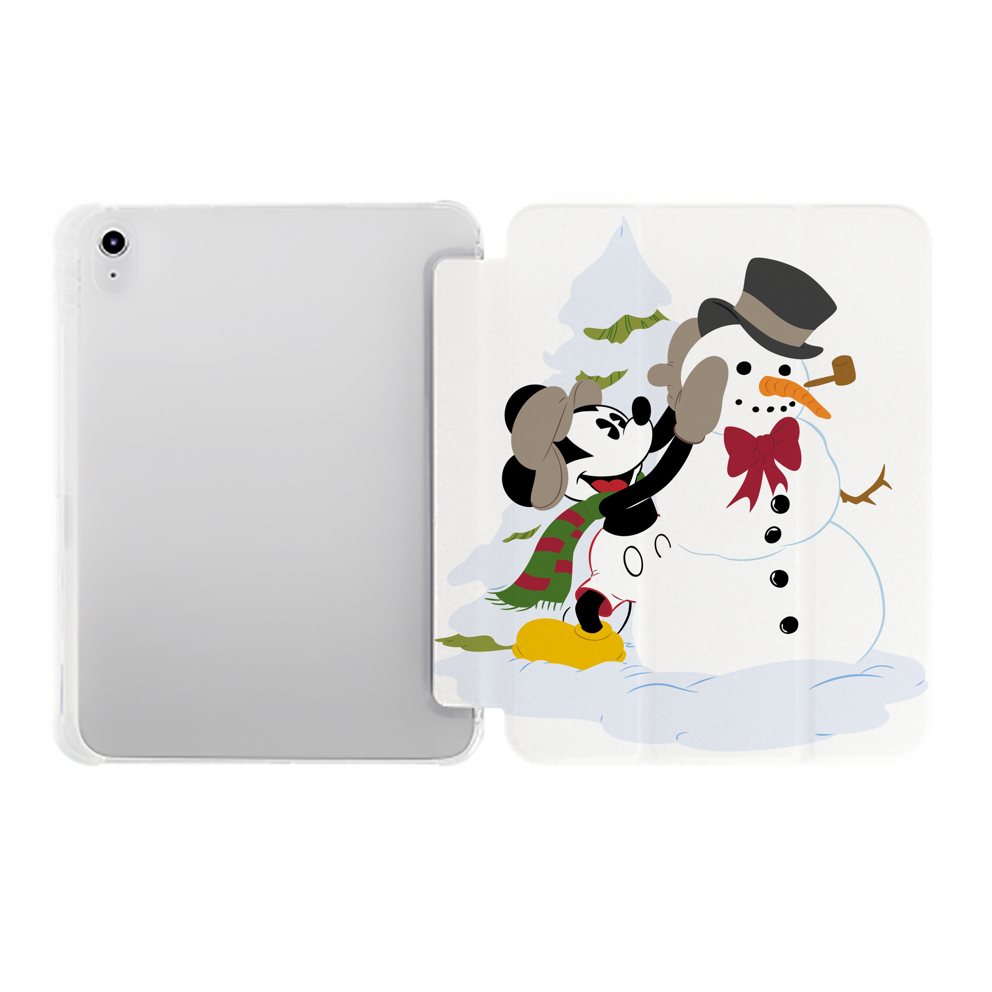 （画像用） ミッキーマウス Mickey Mouse IPad ケース ペン収納付き 三つ折りスタンド PUレザー×シリコン 対応機種9.5/10.5/10.9インチ